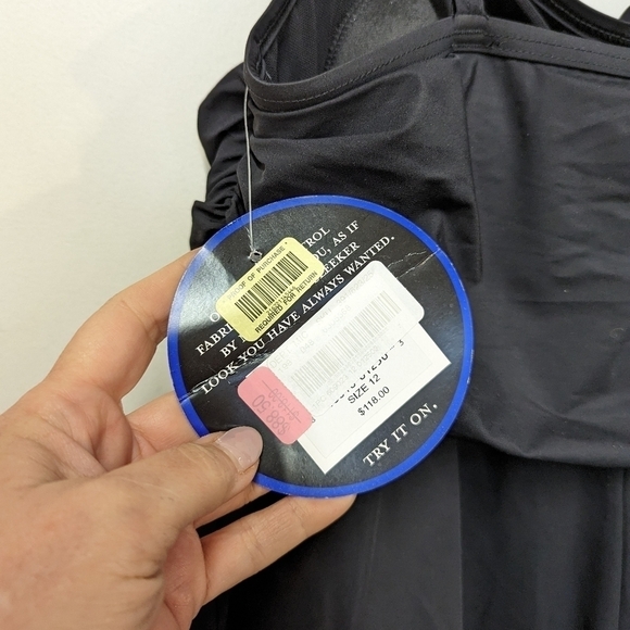 Figure Magic Black Slimming Ruched Swim Dress 12 - Picture 10 of 10